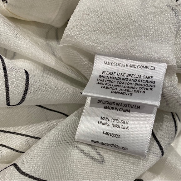 Sass & Bide Bad to the Bone long sleeved semi sheer size 40 AUS 10 100% silk top - Picture 5 of 16